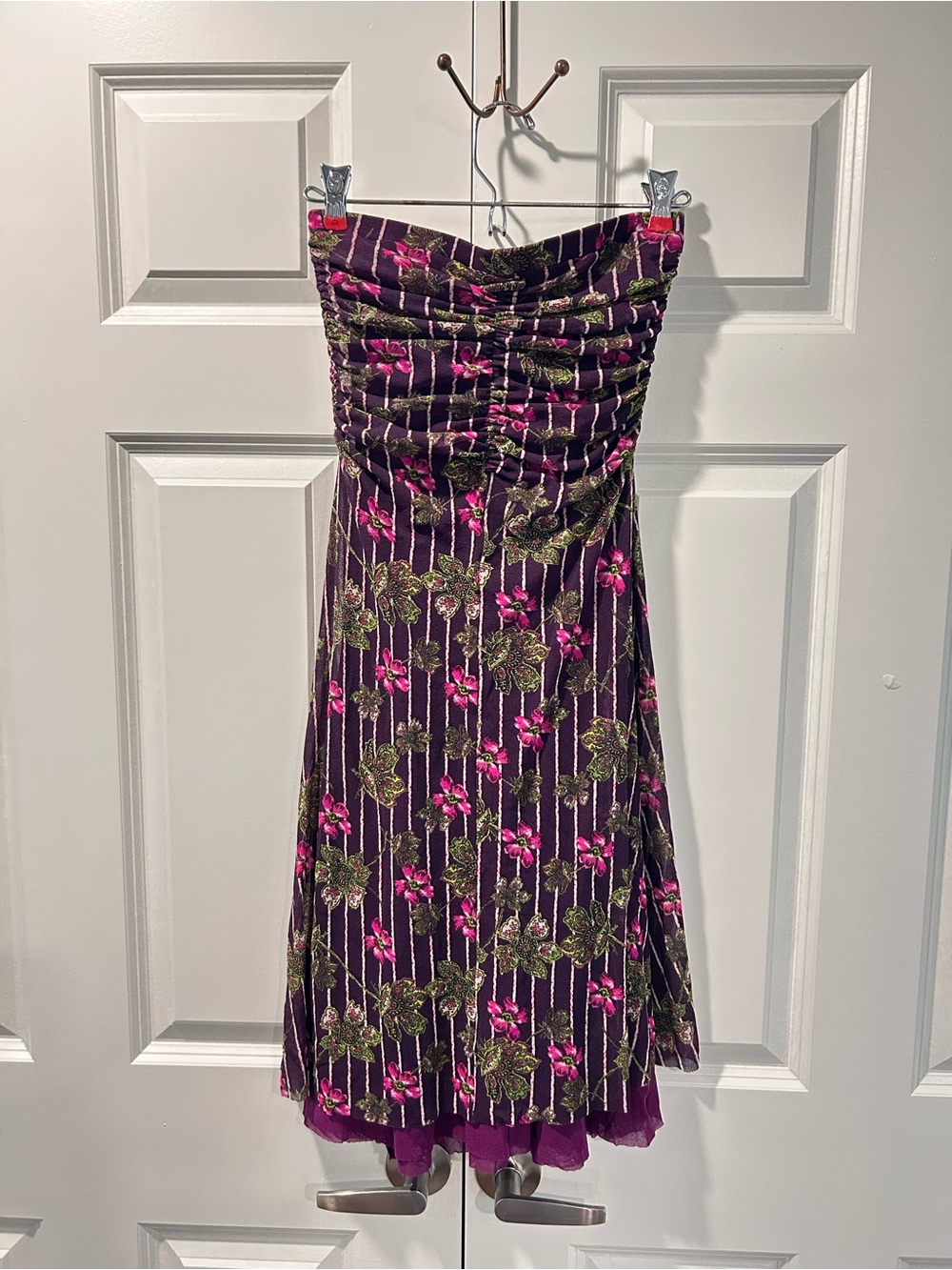 1990s 2000s Vintage Jean Paul Gaultier Strapless Floral Midi Mesh Dress
